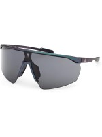 Adidas Sportbrille SP0075, dark green, Erwachsen, Lens smoke