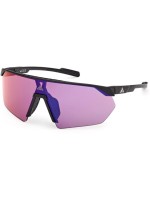 Adidas Sportbrille SP0076, matte black, Erwachsen, Lens gradient mirror violet