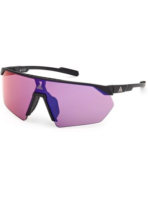 Adidas Sportbrille SP0076, matte black, Erwachsen, Lens gradient mirror violet