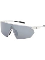 Adidas Sportbrille SP0076, Frame crystal, Erwachsen, Lens smoke mirror