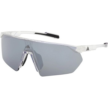 Adidas Sportbrille SP0076, Frame crystal, Erwachsen, Lens smoke mirror