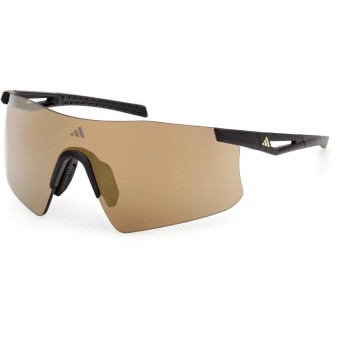 Adidas Sportbrille, SP0122, matte black, Erwachsen, Lens brown mirror