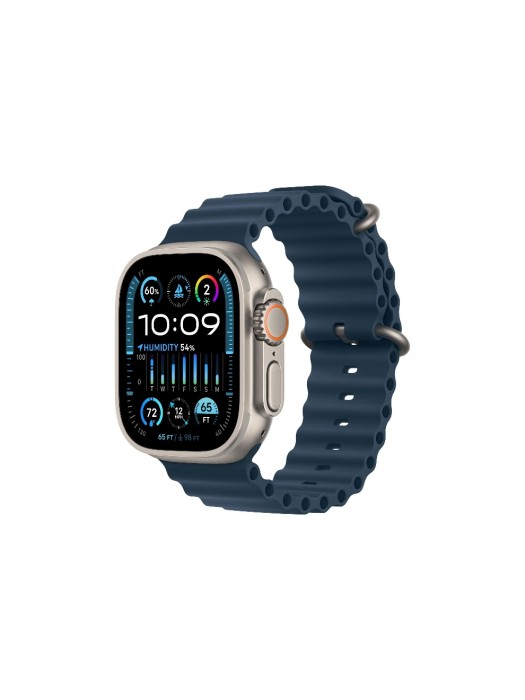 Apple Watch Ultra 2 Natural Titanium Ocean Band bleu
