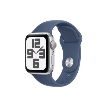 Apple Watch SE 2024 40 mm GPS Bande sport en denim argenté M/L Apple Watch SE 2024 40 mm GPS Bande sport en denim argenté M/L