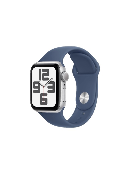 Apple Watch SE 2024 40 mm GPS Bande sport en denim argenté M/L