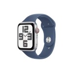 Apple Watch SE 2024 CEL 44 Silver M, mit Denim Sport Band - M/L