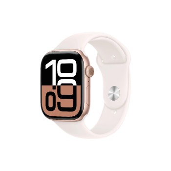 Apple Watch Series 10 46 mm LTE Alu Or Rose Sport Blanc S/M