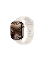 Apple Watch S10 CEL 46 Gold Titanium S, with Starlight Sport Band - S/M