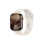 Apple Watch S10 CEL 42 Gold Titanium S, mit Starlight Sport Band - S/M