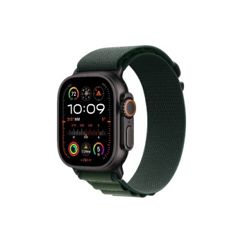 Apple Watch Ultra 2 Black Titanium Alpine Loop Vert foncé Medium