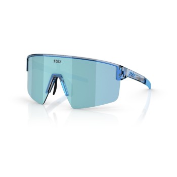 BLIZ P004, Transparent Blue, Sportbrille, Lens Smoke w Ice Blue Multi