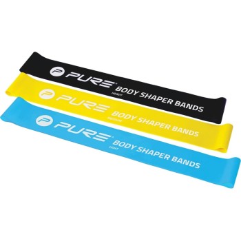 FTM Bande élastique de musculation Lot de 3, léger à fort, bleu/jaune/noir FTM Bande élastique de musculation Lot de 3, léger à fort, bleu/jaune/noir