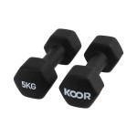 KOOR Kurzhantel 5 kg black , 5 kg, Neopren, black 