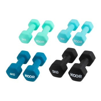 KOOR Set d’haltères courts Heavy 4 paires