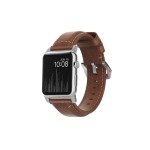 Nomad Bracelet en cuir Traditional Strap Montre Pomme Marron/Argent