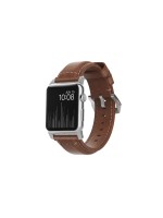 Nomad Bracelet en cuir Traditional Strap Montre Pomme Marron/Argent