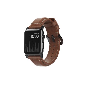 Nomad Bracelet en cuir Traditional Strap Montre Pomme Marron/Noir