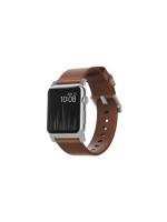 Nomad Bracelet en cuir Modern Strap Montre Pomme Marron/Argent