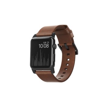 Nomad Bracelet en cuir Modern Strap Montre Pomme Marron/Noir