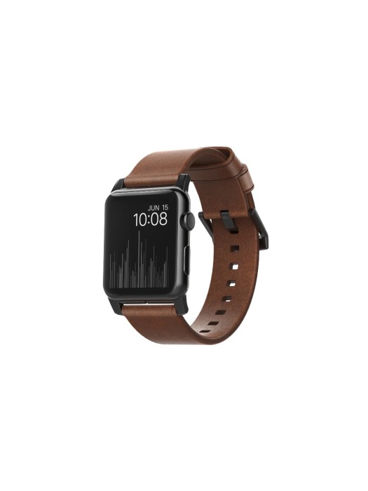 Nomad Bracelet en cuir Modern Strap Montre Pomme Marron/Noir