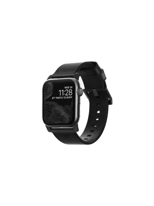 Nomad Bracelet en cuir Modern Strap Apple Watch Noir/Noir