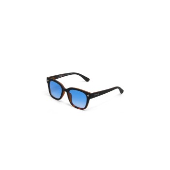 OKKIA Lunettes de soleil Giovanni Noir Havane, Lentille bleue