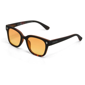 OKKIA Lunettes de soleil Giovanni Noir Havane, Lentille jaune