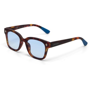 OKKIA Lunettes de soleil Giovanni Havane, Lentille bleue