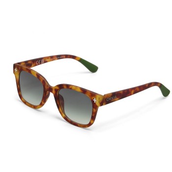 OKKIA Lunettes de soleil Giovanni Sahara Havana, Lentille verte