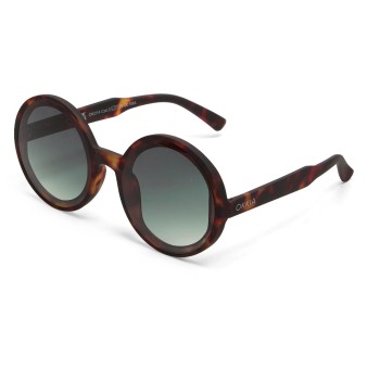 OKKIA Lunettes de soleil Monica Classic Havana, Lentille verte