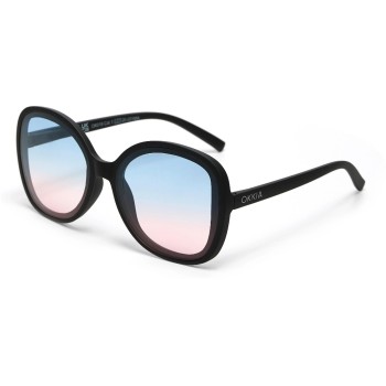 OKKIA Lunettes de soleil Anna noir, lentille bleue rose