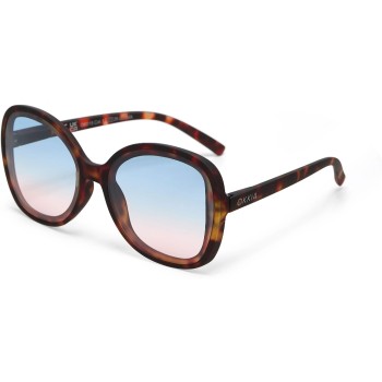 OKKIA Lunettes de soleil Anna Classic Havana, Lentille bleue rose