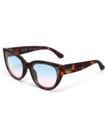 OKKIA Lunettes de soleil Silvia Classic Havana, Lentille bleue rose