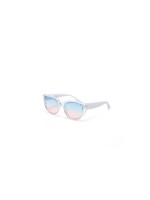 OKKIA Lunettes de soleil Silvia Transaparent, lentille bleue rose