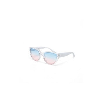 OKKIA Lunettes de soleil Silvia Transaparent, lentille bleue rose
