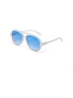 OKKIA Lunettes de soleil Alessio Translucide clair, lentille bleu foncé