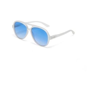 OKKIA Lunettes de soleil Alessio Translucide clair, lentille bleu foncé