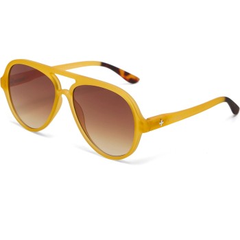 OKKIA Lunettes de soleil Alessio Marron translucide, lentille marron