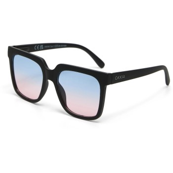 OKKIA Lunettes de soleil Roma noir, lentille bleue rose