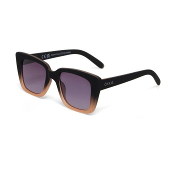 OKKIA Lunettes de soleil Elbe noir, lentille rose