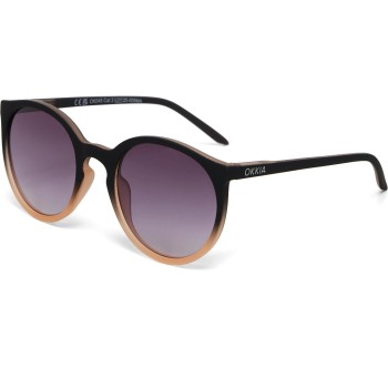 OKKIA Lunettes de soleil Berlino noir, lentille rose