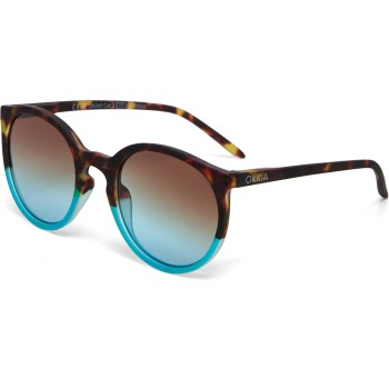 OKKIA Lunettes de soleil Berlino Classic Havana, Lentille bleue