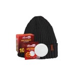 Thermopad multi BEANIE Mérinos avec 10 mini-chauffes - Noir